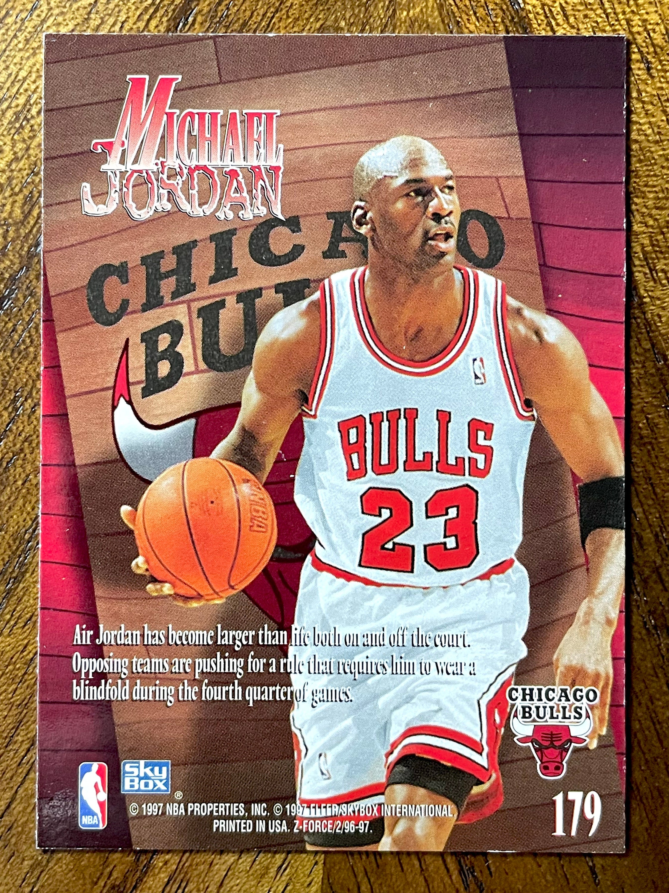 1996 Michael Jordan Skybox Zforce Card 179 Sharp Corners Etsy