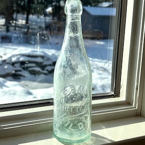 Late 1800’s Embossed Blob Top Soda Bottle, Pebner Bottle, Wilmington, DE, no large chips or cracks