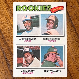 Carte de baseball HOF Andre Dawson RC Topps 1977 n° 473, sans plis T
