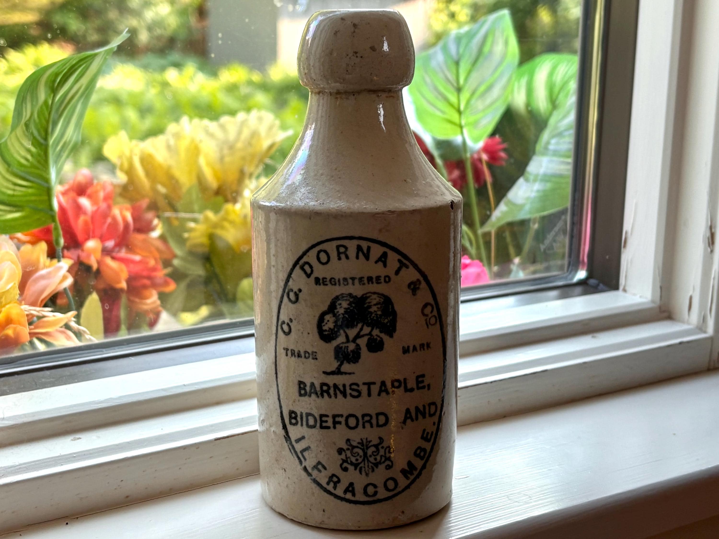 1800's-1900's Antique Ginger Beer Stoneware Bottle C. C. Dornat