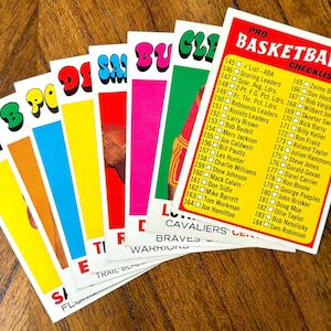Lot de 8 cartes de basket-ball Topps 1971, sans plis, liste de contrôle de la série 2