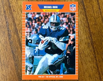1989 Michael Irvin RC Pro Set Football card #89, sharp corners, no creases