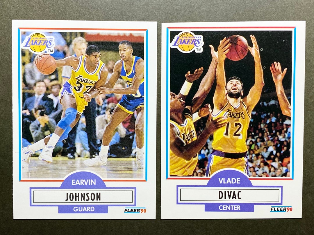1990 Fleer Basketball Magic Johnson Vlade Divac RC, No