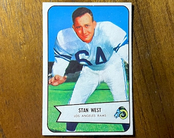 1954 Stan West Bowman Football card #103, sharp corners, no creases, Los Angeles Rams