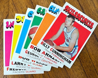 1971 Topps Basketball card lot (6 cards), sharp corners, no creases, Billy Cunningham