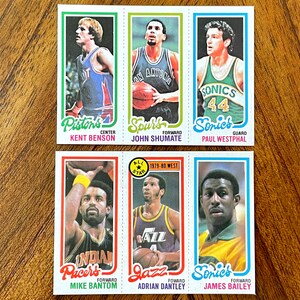 1980 Adrian Dantley & Paul Westphal Topps Cartes de basket-ball, coins pointus, pas de plis