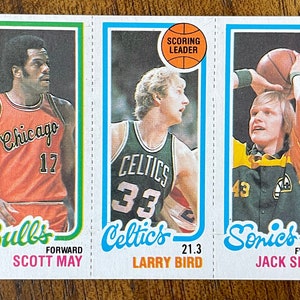 1980 Larry Bird RC, carte de basket-ball Sikma & May Topps, coins pointus, sans plis