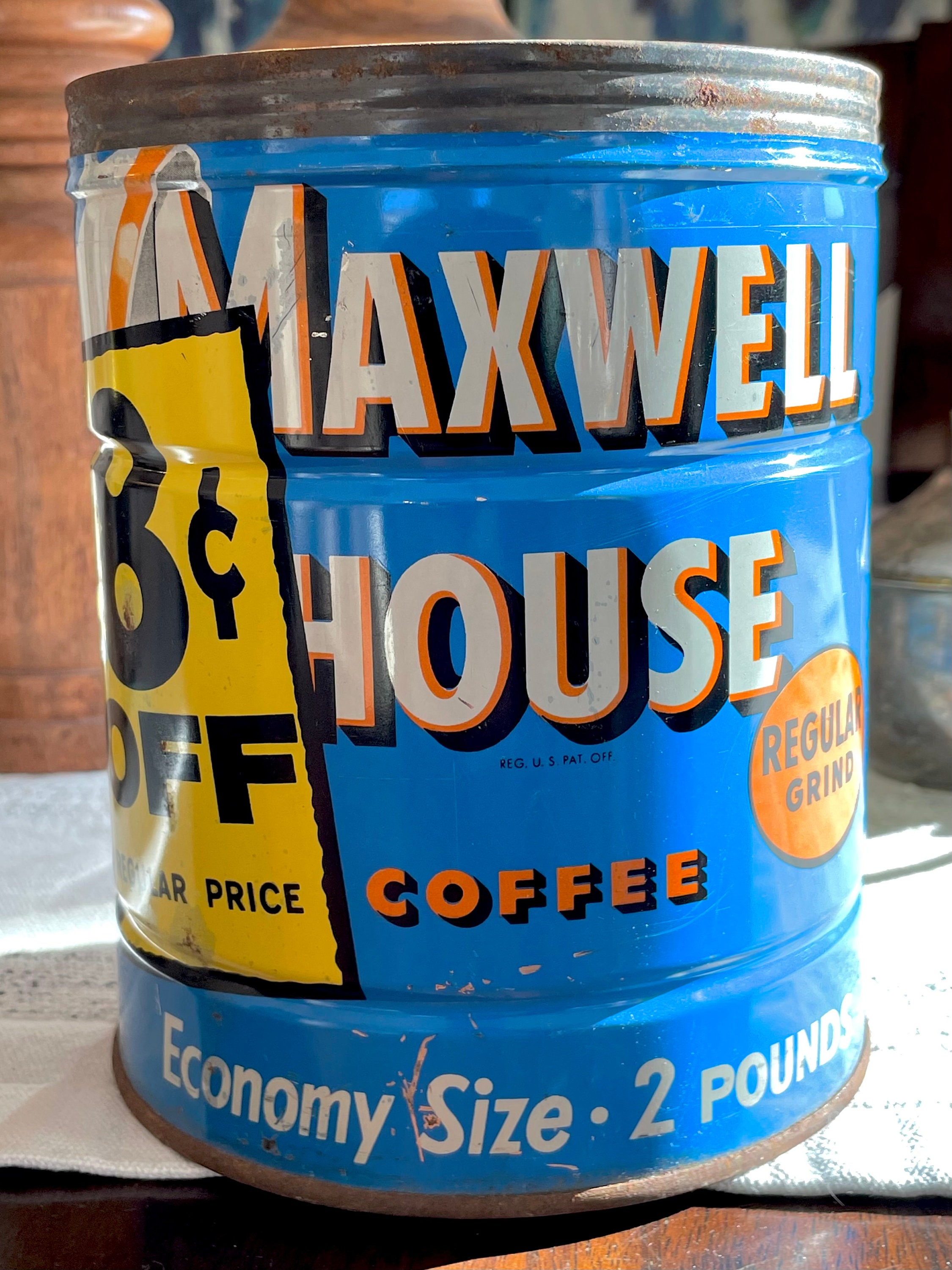 【ヴィンテージ】コーヒー缶 MAXWELL HOUSE COFFEE 1950's-1960's Maxwell House Coffee Two Pound Tin in W/o Lid - Etsy