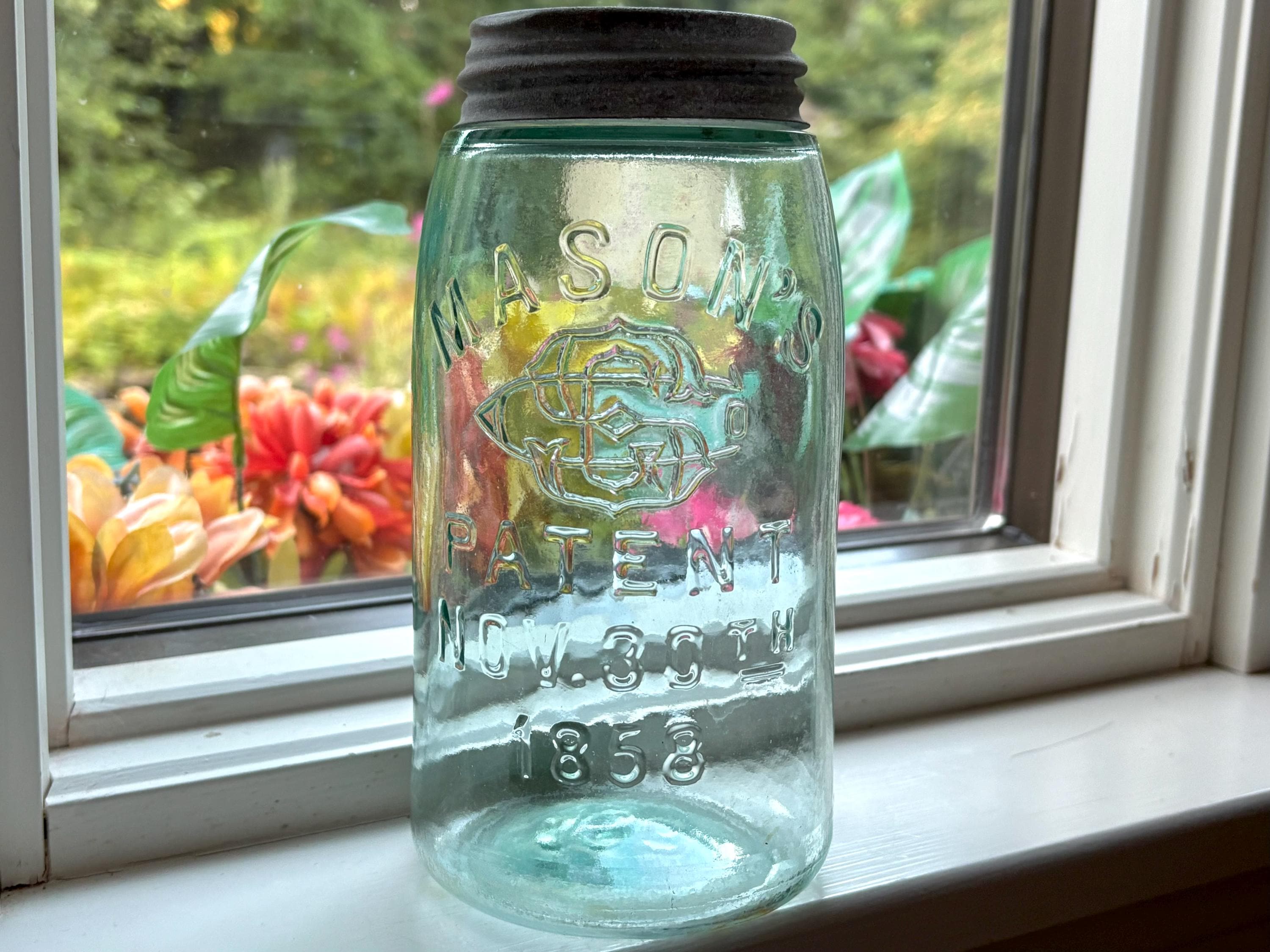 1860-1880 Swayzee Glass Co. Nov 30th 1858 Mason Quart Jar