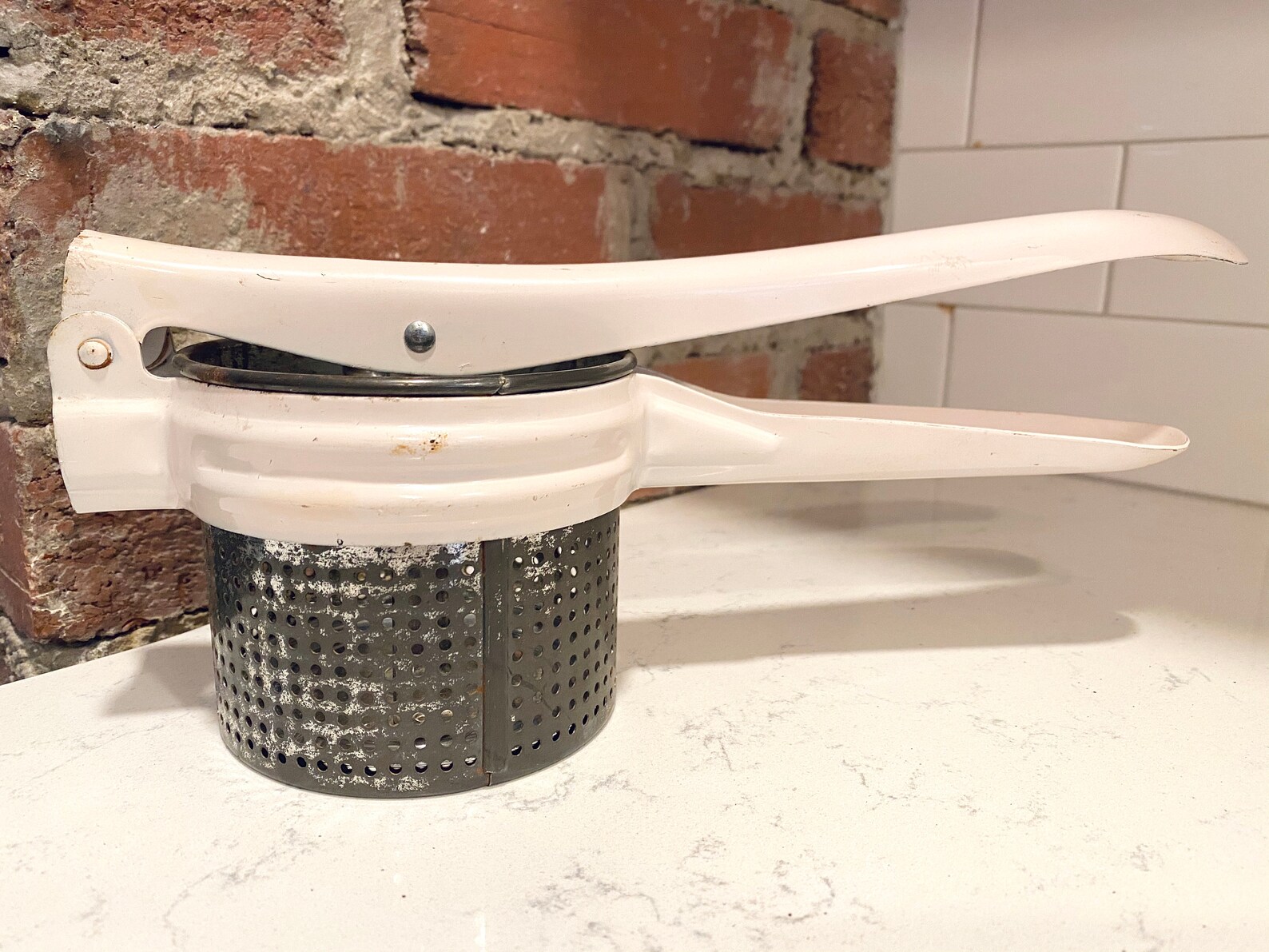 Mid 1900s Antique Ricer With White Metal Handle - Etsy