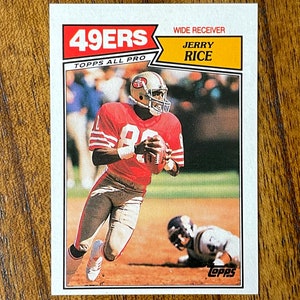 1987 Jerry Rice 49ers Topps Football Card #115, sharp corners, no creases