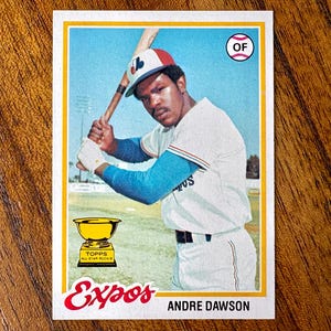 1978 Andre Dawson Topps Baseball Card #72, coins pointus, pas de plis