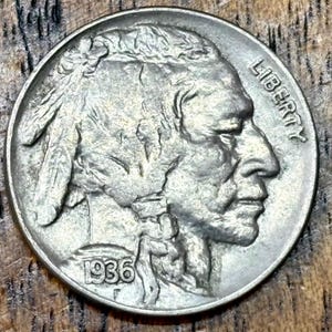 1936 Buffalo Nickel in AU+ condition with great detail C2