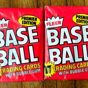1981 Paquets de cartes Fleer Baseball non ouverts (2), Tim Raines RC, Fernando Valenzuela RC, Nolan Ryan