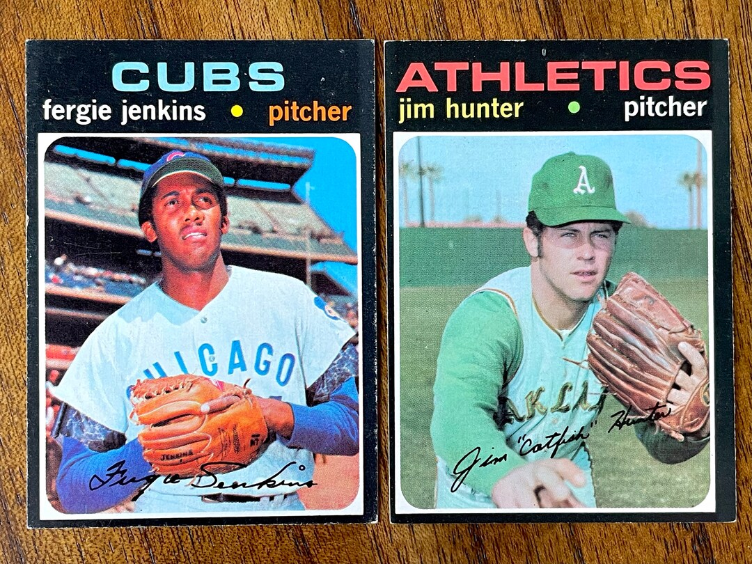 1971 HOF Pitching Legends Fergie Jenkins & Jim “catfish” Hunter Topps ...