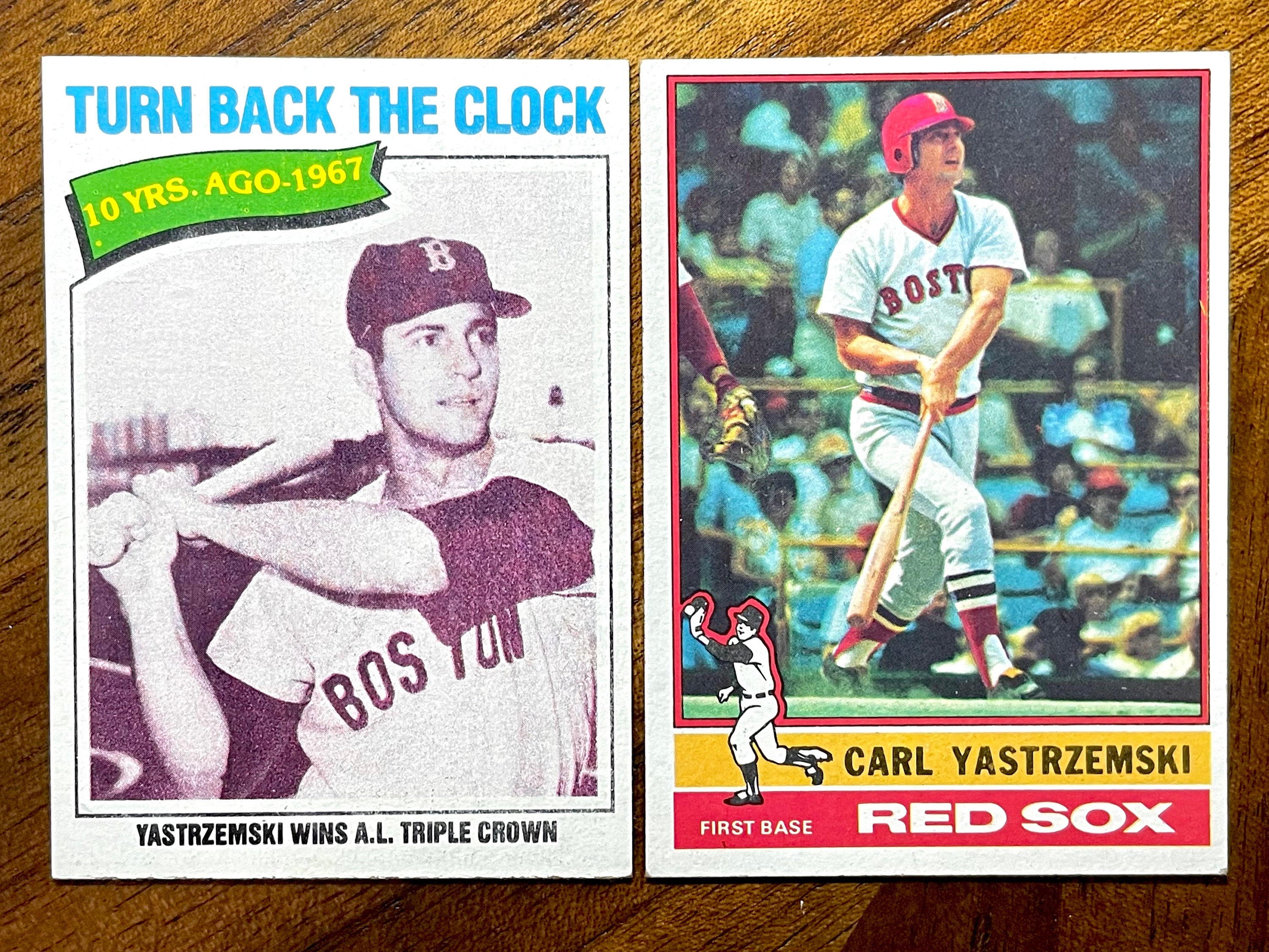 1976 & 1977 Carl Yastrzemski Topps Baseball Cards Boston Red ...