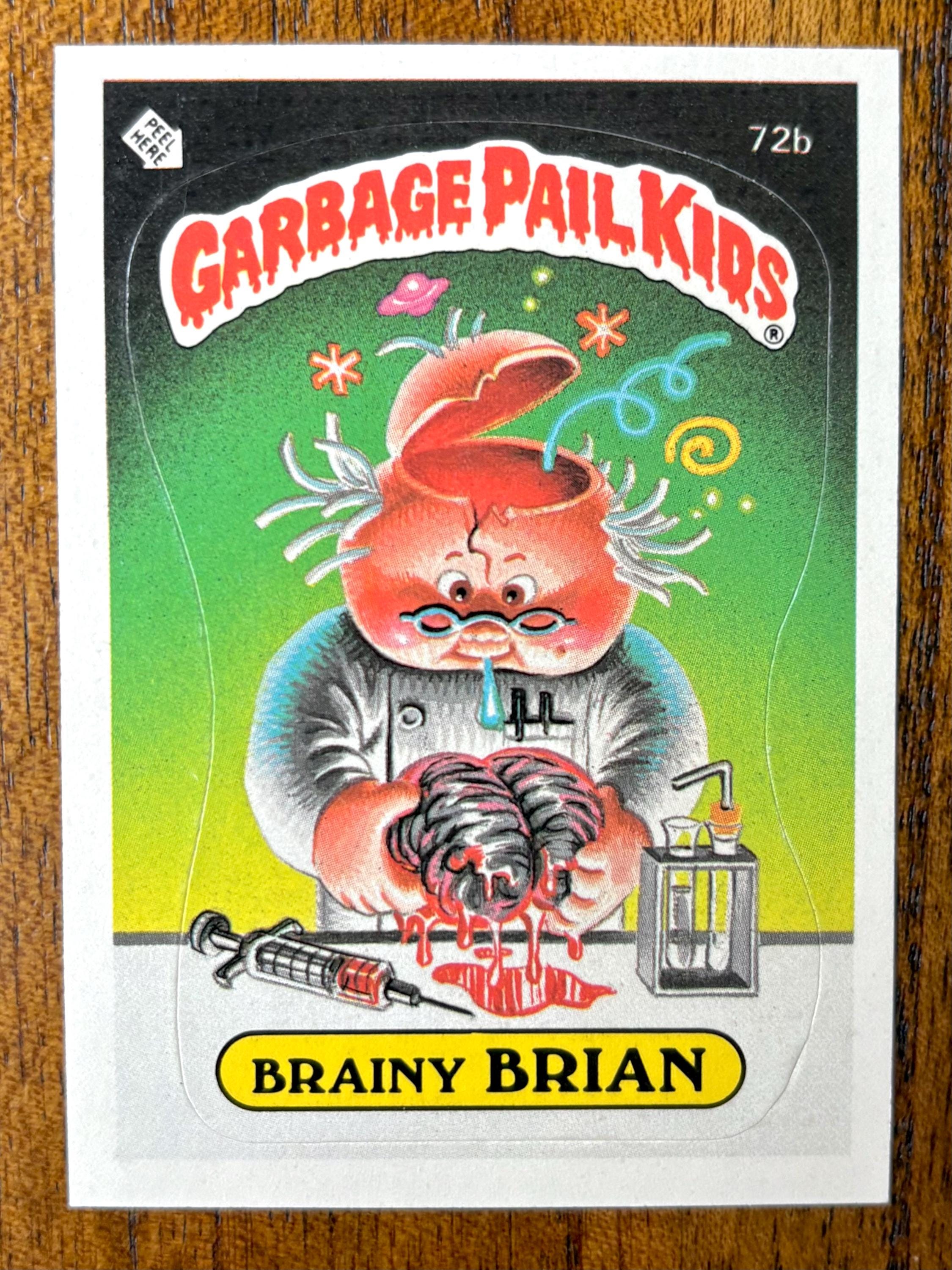 超希少 GANCRAFT 初代killers BRAIN 中古美品 1985 Brainy Brian Rare 1* Star Garbage Pail Kids Series 2 Card