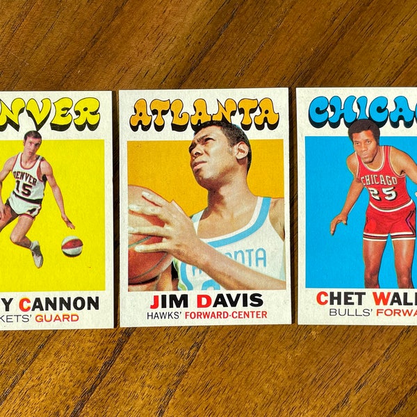 1971 Topps Basketball high grade card lot, sharp corners, no creases, HOF Chet Walker