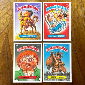 1986 Garbage Pail Kids Series 3 Cards (4), Sharp Corners, No Gum