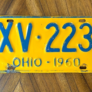 1960 Ohio License Plate in good condition