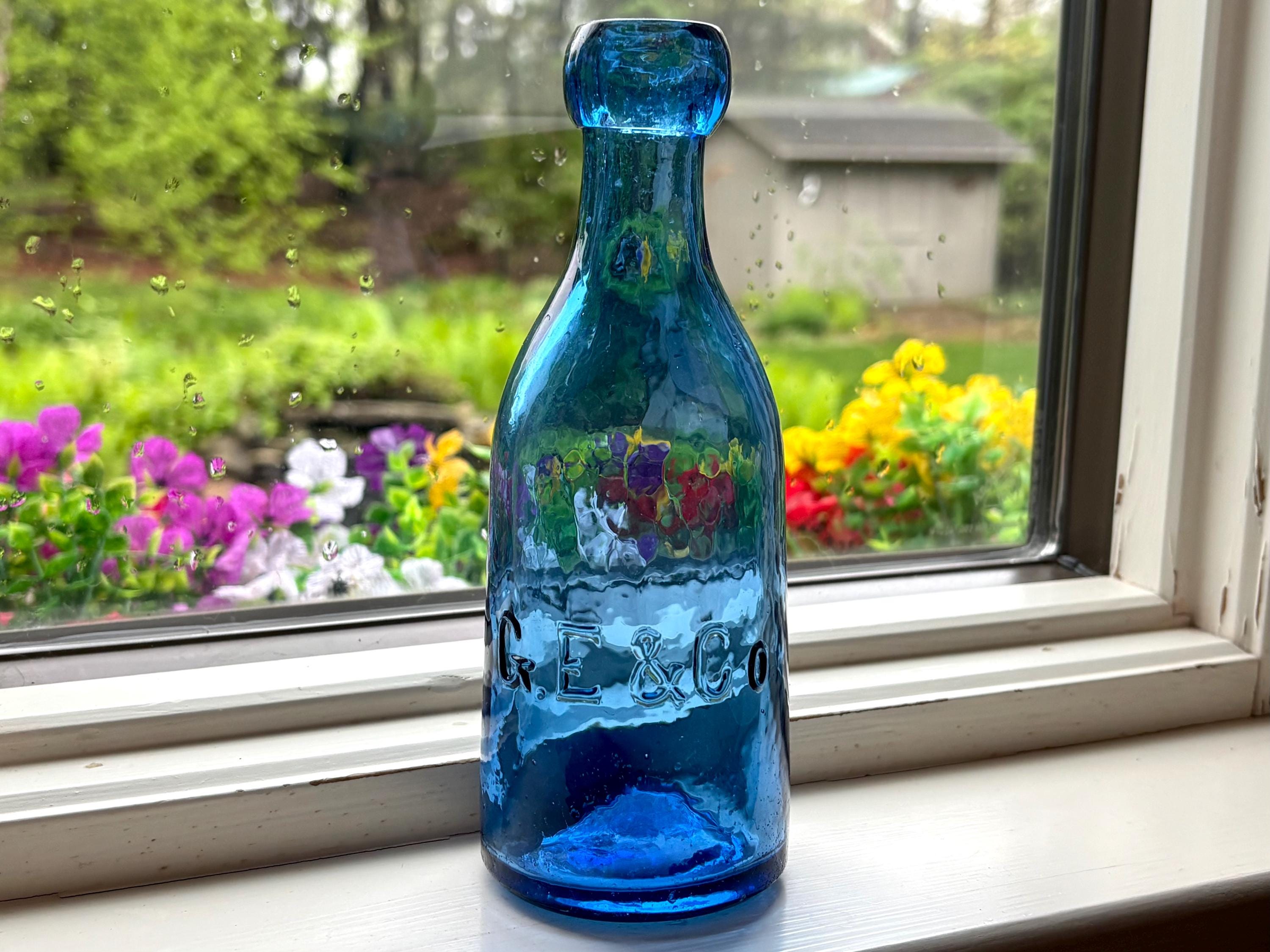 Antique Blue Soda Bottle - Etsy