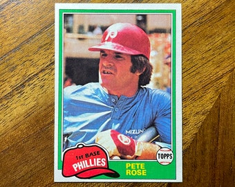 1981 Pete Rose Topps Baseball card #180, sharp corners, no creases