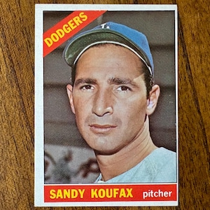 1966 Sandy Koufax Topps Baseball Card #100, no creases