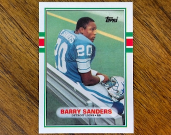 1989 Topps Traded Barry Sanders RC Football card #83T, sharp corners, no creases