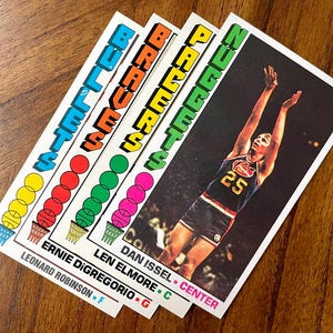 1976 Topps Basketball lot (4 cards), Dan Issel, Leonard Robinson, sharp corners, no creases