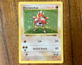 1999 Base Set Shadowless Holo Pokemon Hitmonchan #7, no creases