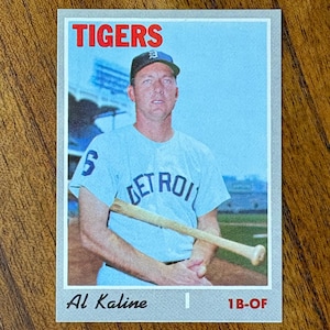 1970 Al Kaline Topps baseball card high number #640, sharp corners, no creases