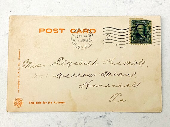1906 Postcard With 1902-3 Benjamin Franklin Perforated 1 Cent | Etsy