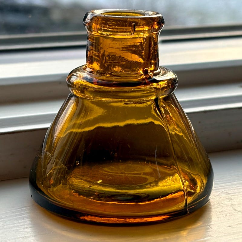 Old Glass Inkwell - Etsy