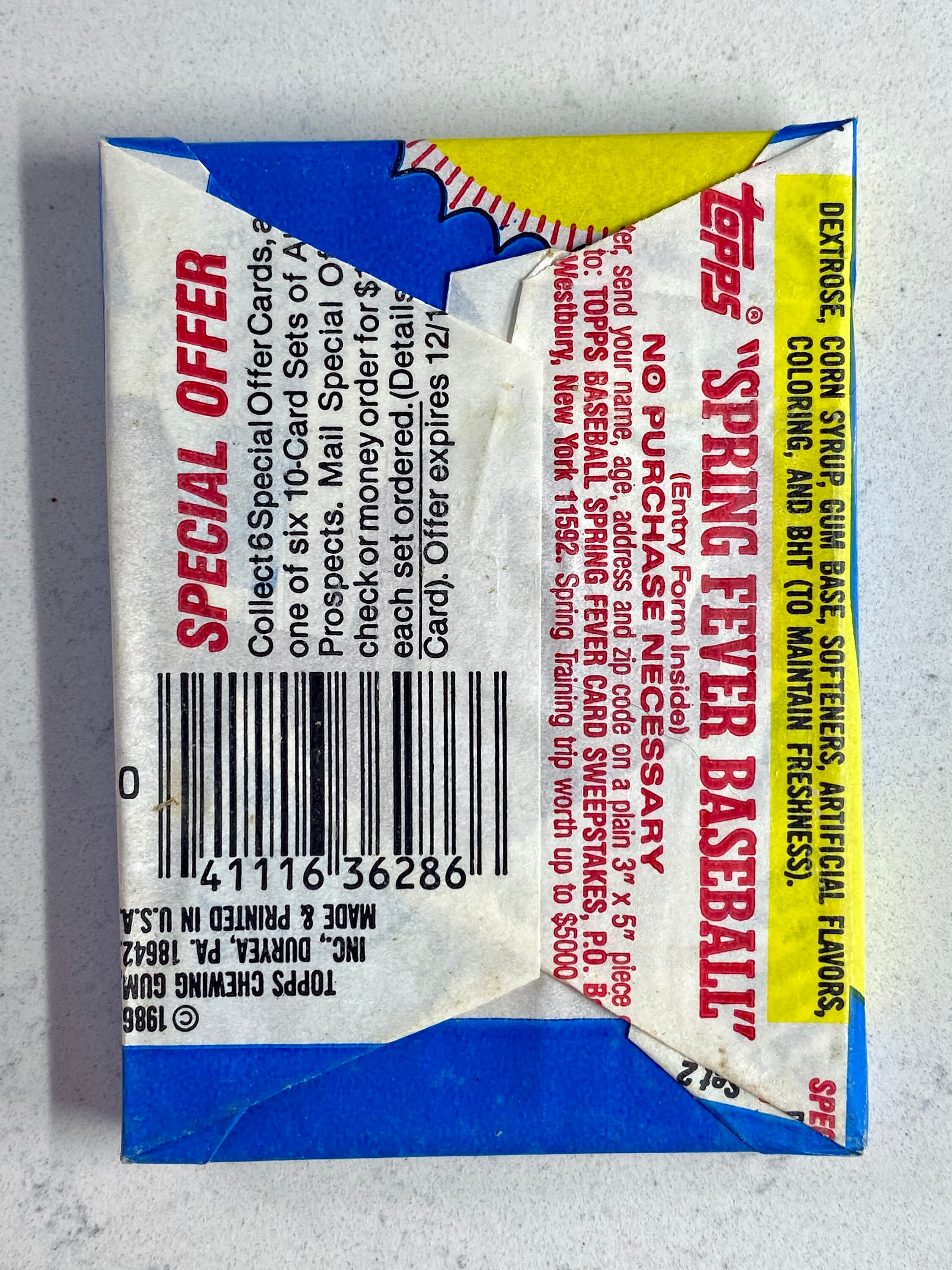 1986 Topps Baseball Unopened Card Packs 2 - Etsy