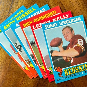 1971 HOF Stars Topps Football lot (6 cards), sharp corners, no creases, jurgensen, Karras, Kelly