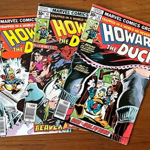 1977 Howard the duck issues #9, #10 and # 11, Spider-Man cover, varied condition