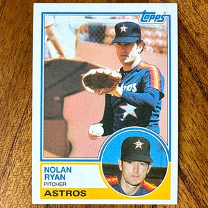 1983 Nolan Ryan Topps Baseball Card #360, sharp corners, no creases
