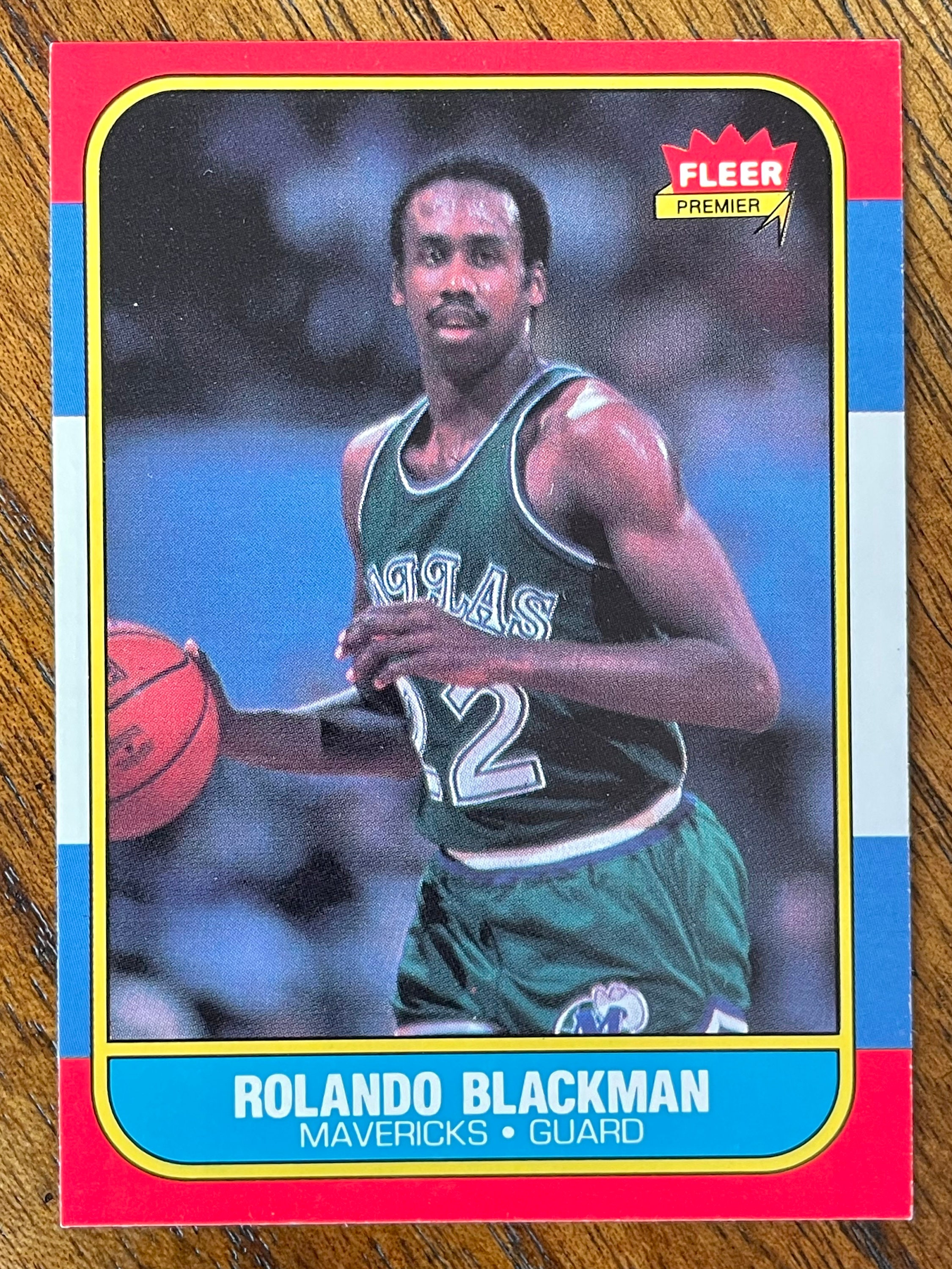 1986 Fleer Basketball Card Rolando Blackman #11, Sharp Corners, No 