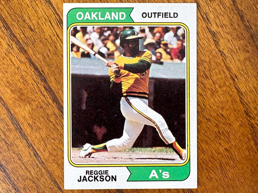 1974 Reggie Jackson Topps Baseball Card #130, Sharp Corners, No Creases ...
