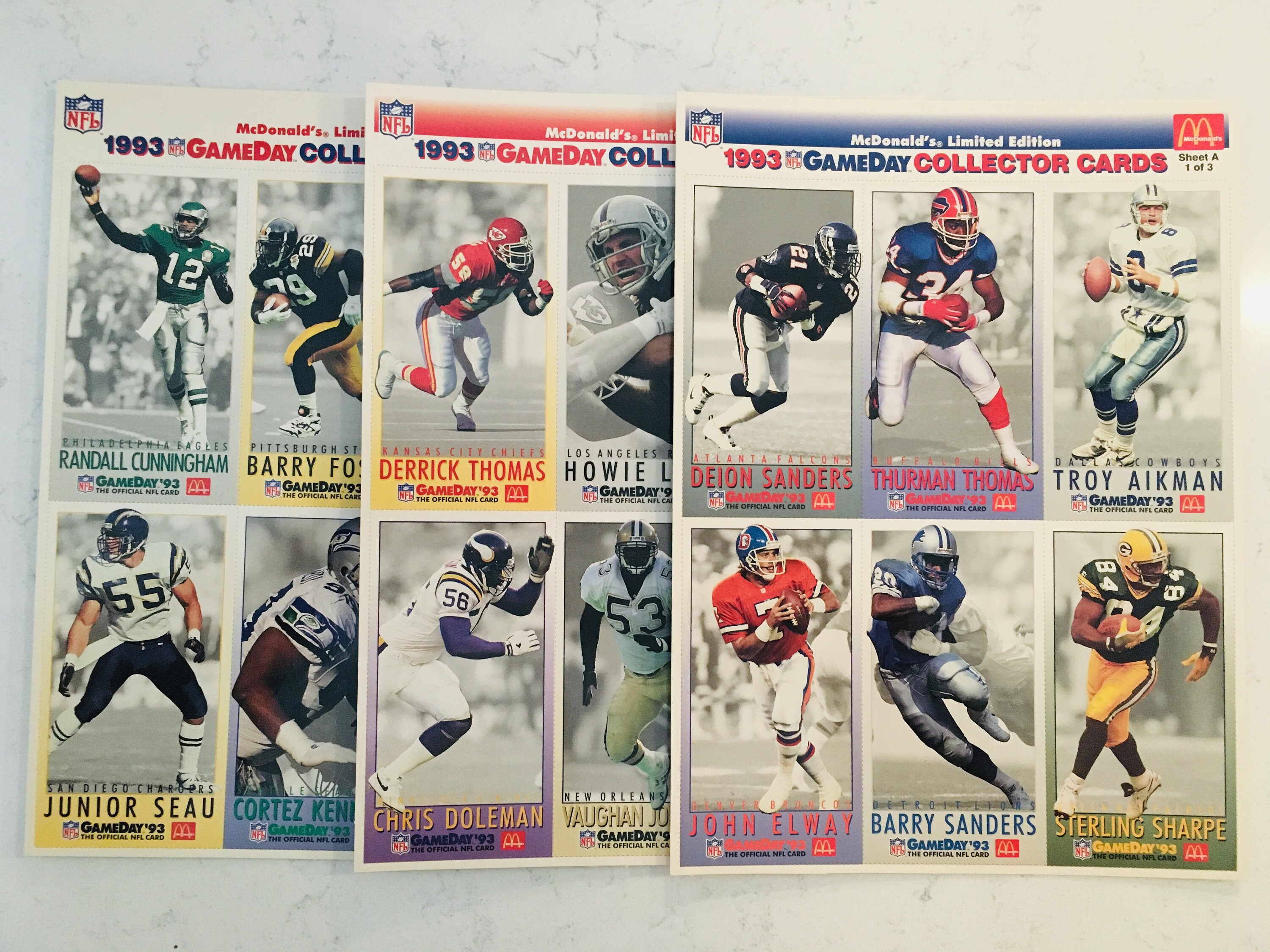 1993 NFL Mcdonalds Gameday Collector Cards Mint Condition Etsy