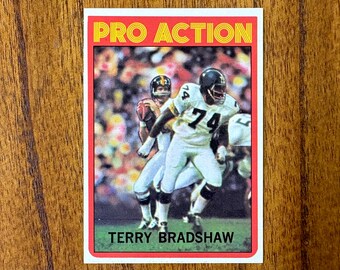 1972 Terry Bradshaw PA Topps Football Card #120, sharp corners, no creases