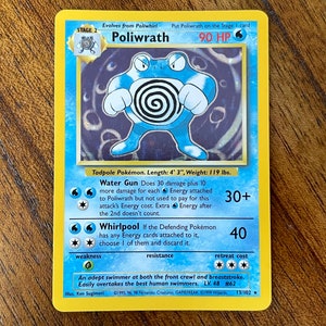 1999 Base Set Unlimited Pokemon Poliwrath #13, No Creases - Etsy