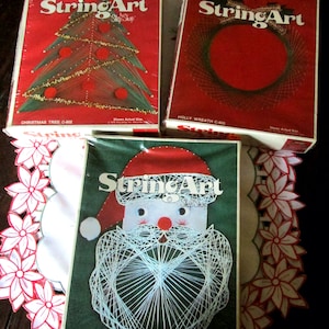 3, String Art Kits, Vintage Crafts, Christmas Crafts, Christmas Kits, String Art, Vintage Christmas, DIY Christmas, Christmas Decor, Crafts
