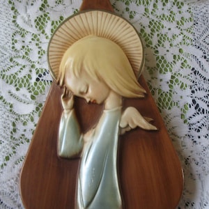 Angel Plaque, Plaster Plaque, Vintage Religious, Religious Plaster, Vintage Plaster, Wall Decor, Religious Decor, Vintage Angel, Angels