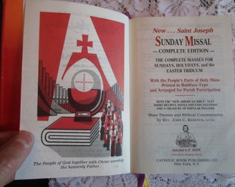 1986, Saint Joseph, Sunday Missal, Religious Book, Vintage Missals, Holy Scripture, Worship Books, Church Books, Catholic Missal