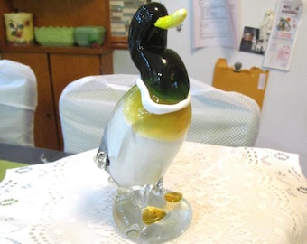 Art Glass, Duck Figurine, Glass Duck, Glass Animals, Mallard Duck, Duck Statue, Blown Glass, Glass Figurines, Vintage Ducks, Glass Birds