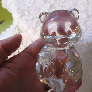Crystal Bear, Glass Bear, Bear Figurine, Glass Animals, Vintage Bear, Crystal Figurines, Vintage Glass, Art Glass, Crystal Animals