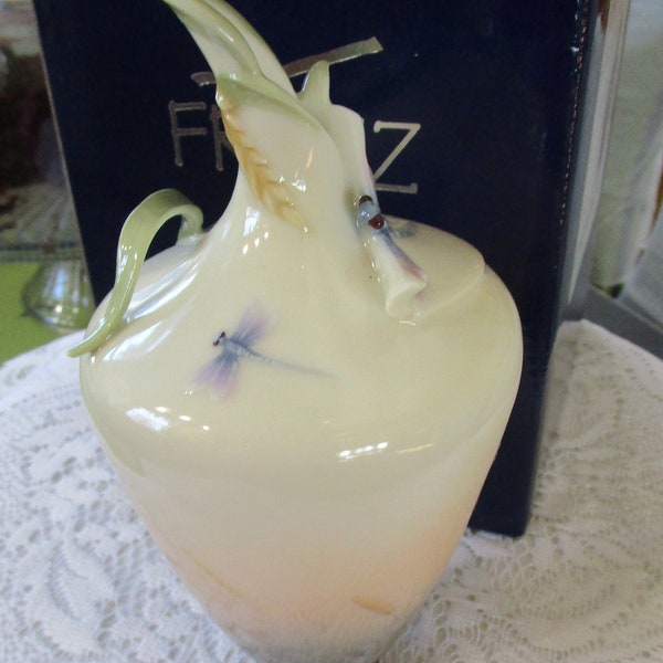 Vase Franz Porcelaine - Red Dragonfly Free Spirit - Neuf En Boîte