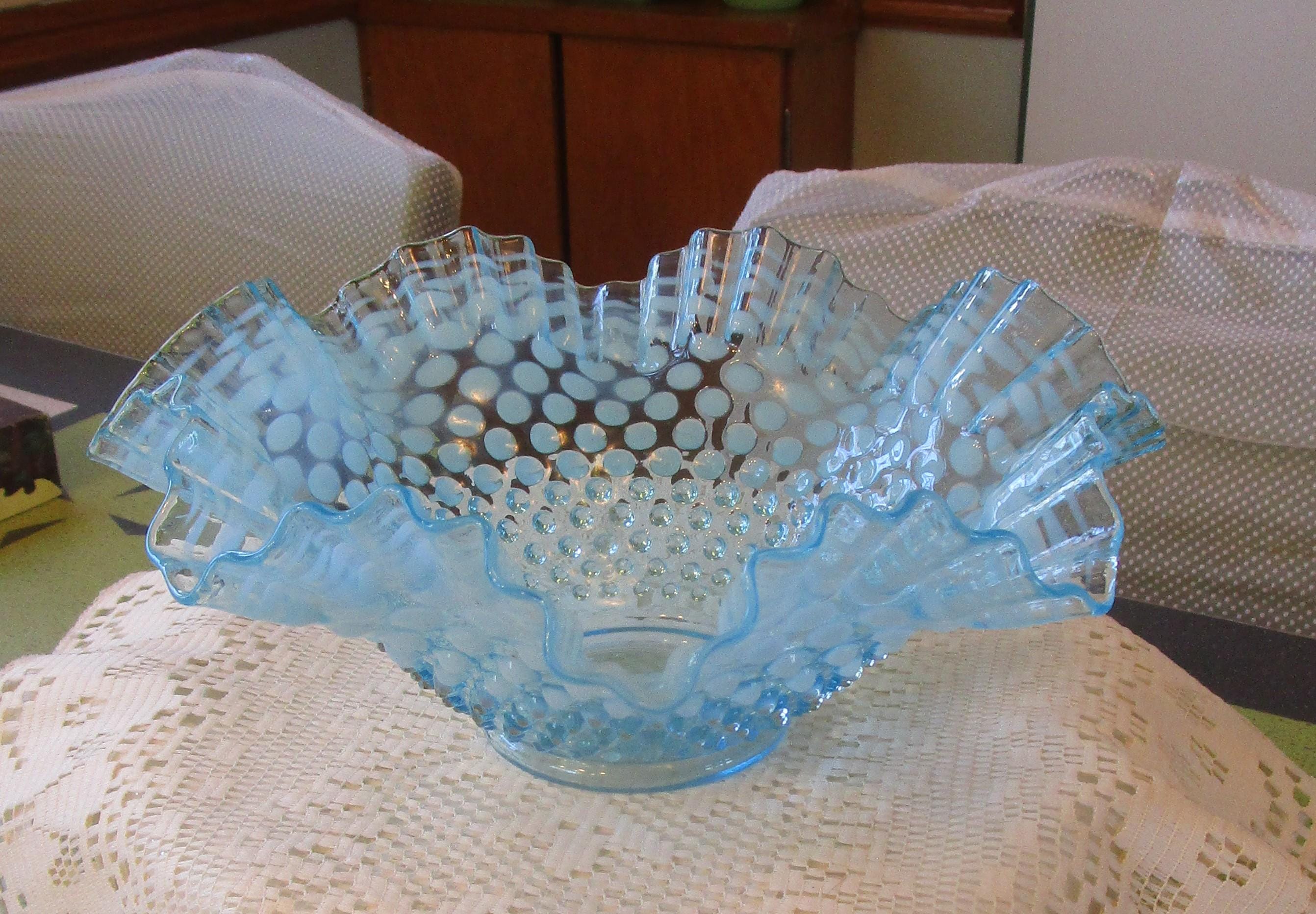 フェントン ブルーボウル Fenton Blue Hobnail Vase - Etsy その他