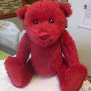 14in, Gund Teddy Bear, Red Bear, Anniversary Bear, 100 Years, Vintage Bears, Toy Bear, Plushie Bear, Stuffed Bear, Stuffed Animals